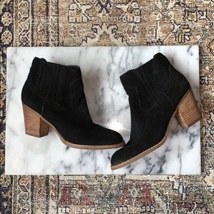 Dolce Vita black suede stretch heeled booties